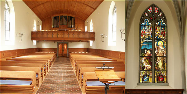 Orgue et vitrail du temple de Laufen